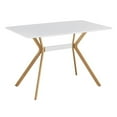 thumbnail image 1 of Lecut Rectangle Dining Table set for 4 Modern Kitchen Table with Sturdy Metal Legs and Wood Grain Finish for Dining Room Kitchen and Small Space, White, 1 of 9
