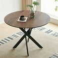 thumbnail image 1 of Lecut Round Dining Table for 4, Mid Century Modern 42" Round Dining Room Table with MDF Tabletop & Cross Metal Legs, Round Coffee Table for Kitchen, Office, Small Spaces, 1 of 6