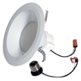 thumbnail image 1 of ge lighting 22237 led 10-watt 700-lumen dimmable 4-inch recessed rs6 indoor flood downlight with medium base and trim ring, 1 of 3