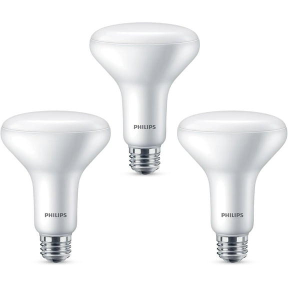 Philips Indoor LED Light Bulb, BR30 Dimmable With Warm Glow Effect, Frosted, 650 Lumens, 65-Watt Equivalent, Soft White, 3-Pack