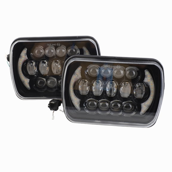 Led 7inch LED Headlight 7x6 5x7 Inch Square LED Headlamp With High/Low Beam DRL Turn Signal 200W Bright