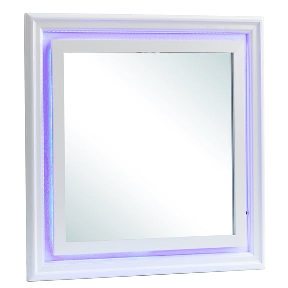 Led Accent Champagne Mirror - "" Textured, 38.79in X 2.06in 38.79in, 23.78 Lb, No Supports Available Silver On Frame, Wood Veneer, 38x2x38, 24lb