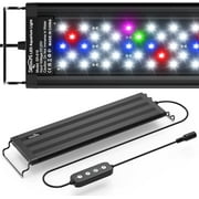 Led Aquarium Light for Plants-Full Spectrum Fish Tank Light with Timer Auto On/Off, 12-18 Inch, Adjustable Brightness, White Blue Red Green Pink LEDs with Extendable Brackets for Freshwater