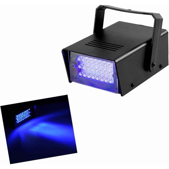 Led Blue Strobe Lights Dance Flash Strobe Lights Adjustable Speed Control Stage Light with Super Bright 24 LEDs Flash Party Lighting Best for Christmas Clubs Effect DJ Disco Bars Parties Halloween