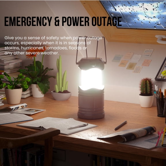Led Camping Lantern 4 Pack Flashlight For Power Outages Portable Collapsible Hanging Light Home Outdoor Emergency Lamp Kit Gear Hurricane C4