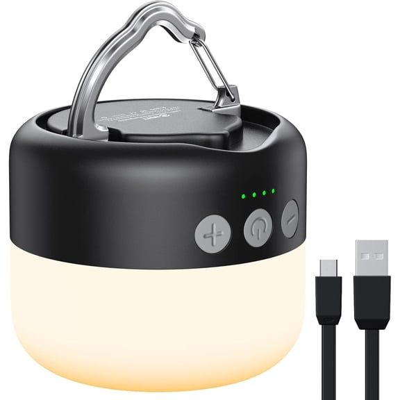 Led Camping Lantern Rechargeable 1000lm Up To 300h Running Time Tent Light 6700mah Emergency Hanging For Hurricane Power Outages Home Hiking Water-resistant Black