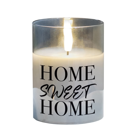 Elanze Designs Home Sweet Home Clear 4 x 3 Glass Candle In Glass