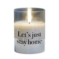 thumbnail image 1 of Elanze Designs Let's Just Stay Home Clear 4 x 3 Glass Candle In Glass, 1 of 1