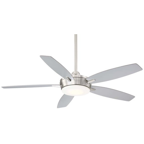 Led Ceiling Fan In Transitional Style 14.25 Inches Tall By 52 Inches Wide-Brushed Nickel/Silver Finish-Silver Blade Color Minka Aire Fans F690l-Bn/Sl