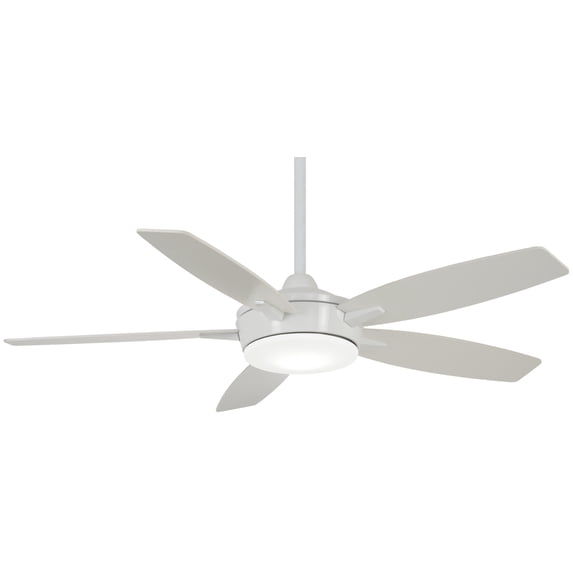 Led Ceiling Fan In Transitional Style 14.25 Inches Tall By 52 Inches Wide-White Finish-White Blade Color Minka Aire Fans F690l-Wh