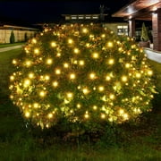 Led Christmas Net Lights Outdoor Christmas Lights Multicolor 144LED 7ftx7ft, Waterproof Outdoor Indoor Fairy Mesh Net Light for Xmas Party, Yard, Patio, Trees, Shrubs, Bushes Decorations