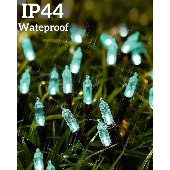 Led Christmas Net Lights Outdoor Connectable, 120LED 5ft x 6ft Waterproof 8 Modes Black Wire 29V Plug in Mesh Lights for Garden Yard Bushes Trunk Tree Decor (Cool White, 1Pack)