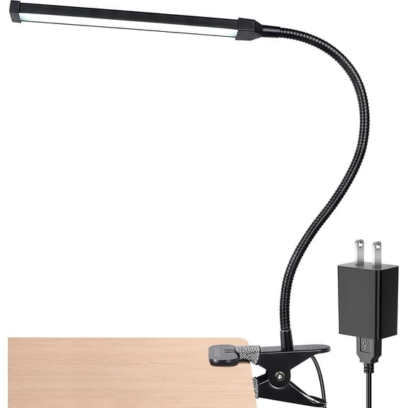 Led Clip on Light, 5W Rding Lights for Books in Bed with Gooseneck, Adjustable Color Temperature Lamp, Idl Bedtime and Piano Metal,