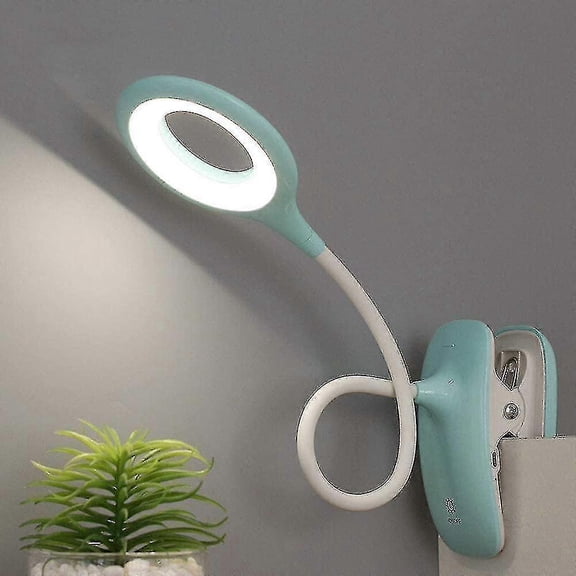 Led Clip-on Reading Lamp Dimmable Eye Protection Table LampBlue
