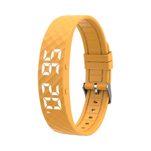 Led Clock Digital, Fitness Tracker Without Smartphone, Smart Alarm Clock, Rechargeable Wristband, Step Counting, 10 In, Mustard, 1 Pc