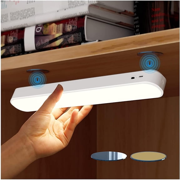 Led Closet Light, Dimming Cabinet Bottom Light, Wireless Adhesive Light, Magnetic Night Light Strip With Rechargeable Battery