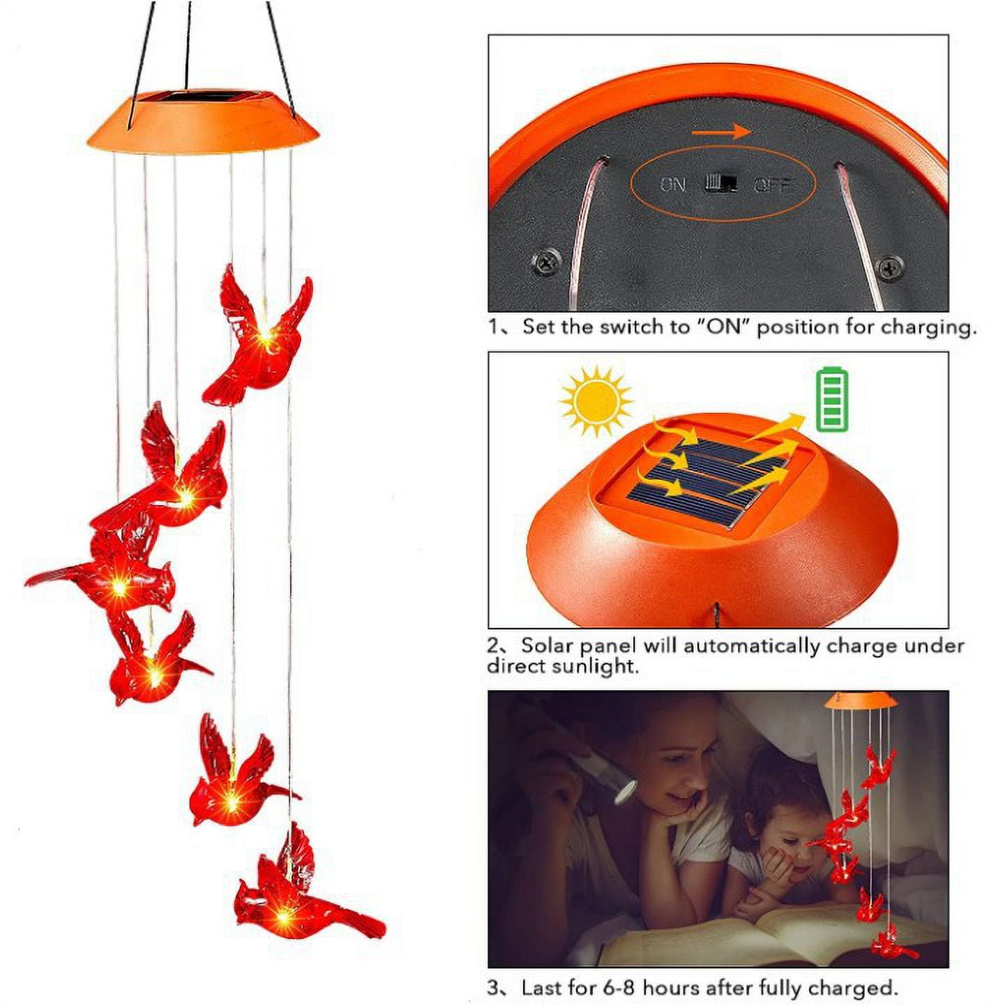 Led Color Changing Solar Wind Chime Light Waterproof Outdoor Windchime