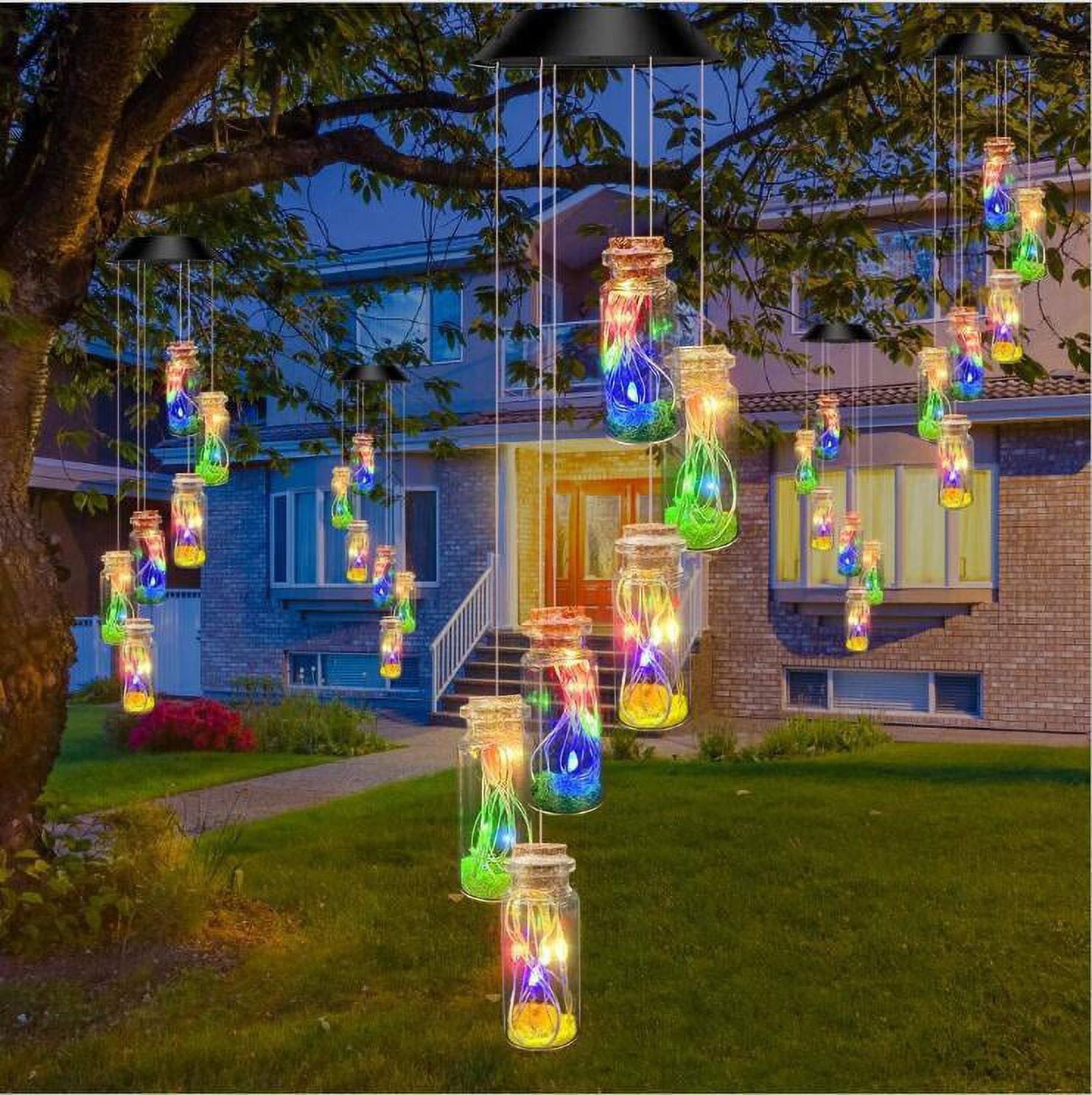 Led Color Changing Solar Wind Chime Light Waterproof Outdoor Windchime