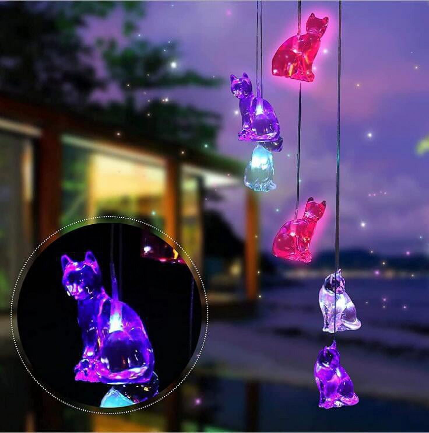 Led Color Changing Solar Wind Chime Light Waterproof Outdoor Windchime