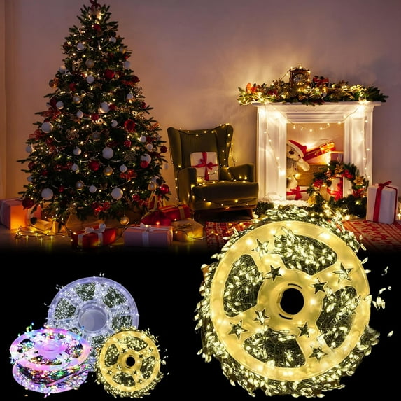 Led Copper Wire Firecracker Light String, Cluster Twinkle Lights for Christmas Tree, Waterproof 8 Modes Hanging Fairy Lights, Cluster Fairy Lights, Holiday Decoration Atmosphere Lights for Yard