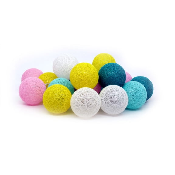 Led Cotton Ball Light Chain, Led Cotton Balls Chain 3.1M 20Er Led Ball Light For Indoor, Girls Teenager Baby Room Decoration Terrace Christmas Wedding Party Etc(Happy Orange, Usb Powered) - Candy