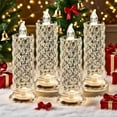 thumbnail image 1 of Led Crystal Candle Lights, 2/4/6pcs New Christmas Tree Led Candles, Rose Shadow Led Flameless Candles,Safe Flameless Design, Long Lasting for Valentines Christmas Decorations Home Decor, 1 of 8