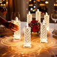 thumbnail image 1 of Led Crystal Candle Lights For Christmas Decor Battery Operated Flameless Candles Plastic Body Diamond Rose Design Led Candle Lights, 1 of 8