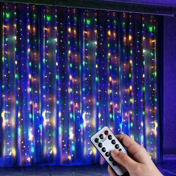 Led Curtain Fairy String Lights Usb Window Hanging W/ Remote Home Xmas Decor