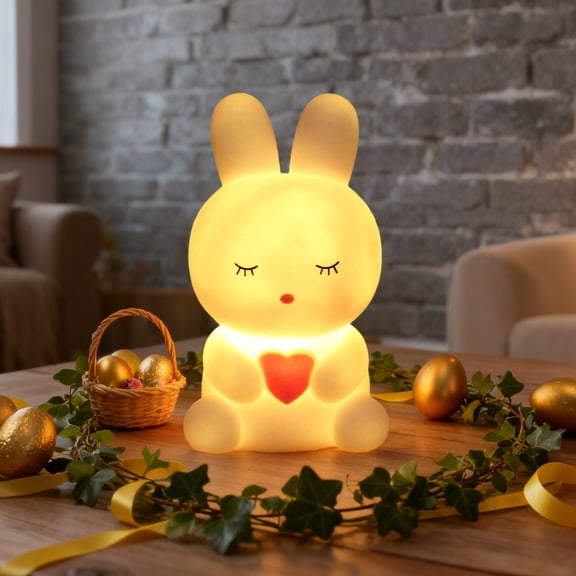 Led Cute Bunny Night Light,Rabbit Night Light Easter Night Light with Switch Bunny Decor Easter Home Decorations