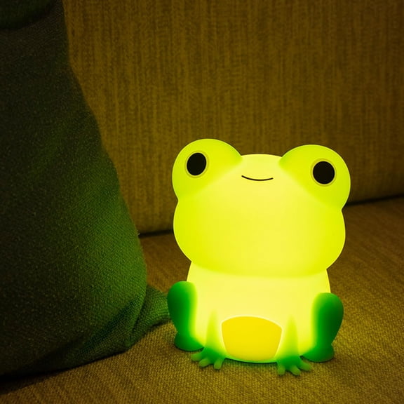 Led Cute Frog Night Light, Colorful Dimmable Timer Nursery Kawaii Lamps, Super Squishy Silicone USB Rechargeable Beside Lamp, Used for Camping Party Room Decor (Colorful Frog)