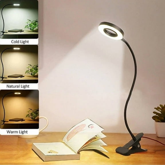 Led Desk Lamp Adjustable Swing Arm Lamp With Clamp Eye-Caring Reading Light