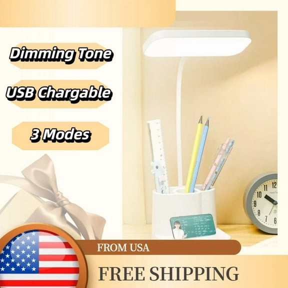 Led Desk Lamp Table Bedside Reading Lamp Usb Rechargeable Touch Sensor Dimmable~