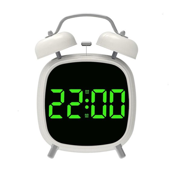 Led Digital Alarm Clock Twin Bells Loud Alarm Desk Clock Adjustment Brightness