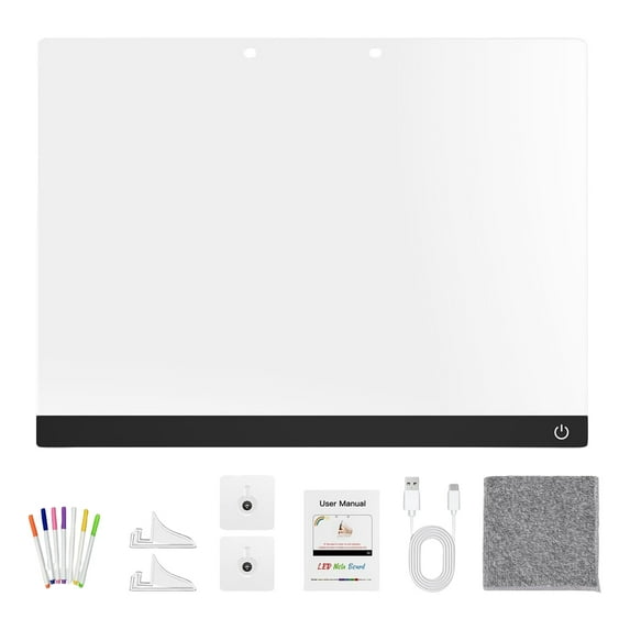 Led Drawing Board(7 Color Pens),2025 New Led Board,Drawing Board - with Adjustable Stand for Office School Home - 11.8 * 15.74 in