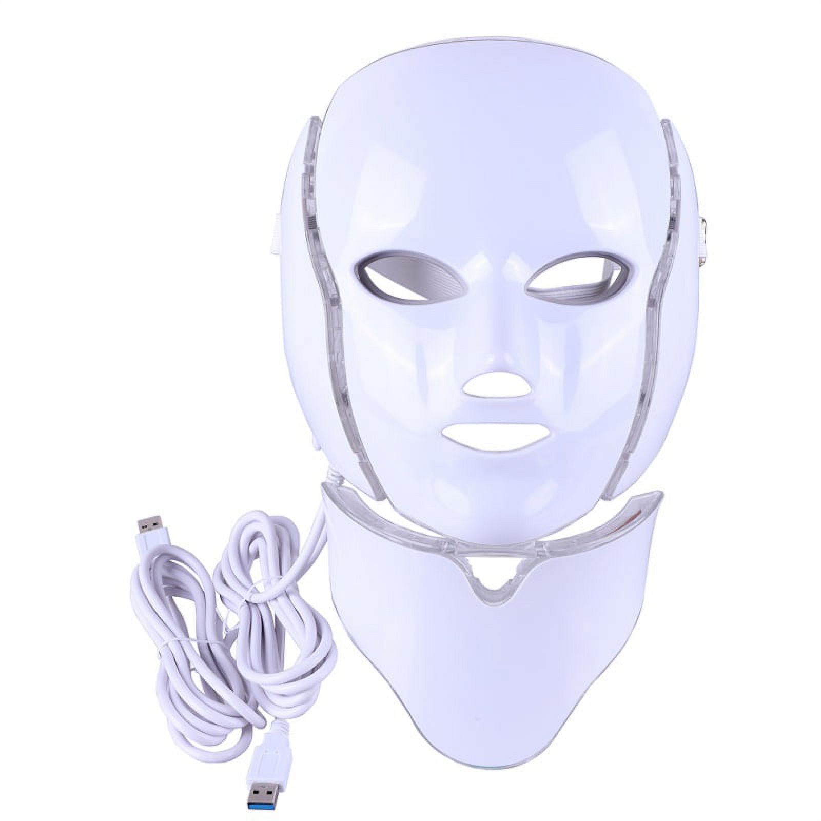 Led Face Mask, Led Light Therapy 7 Color Facial Skin Care Mask with