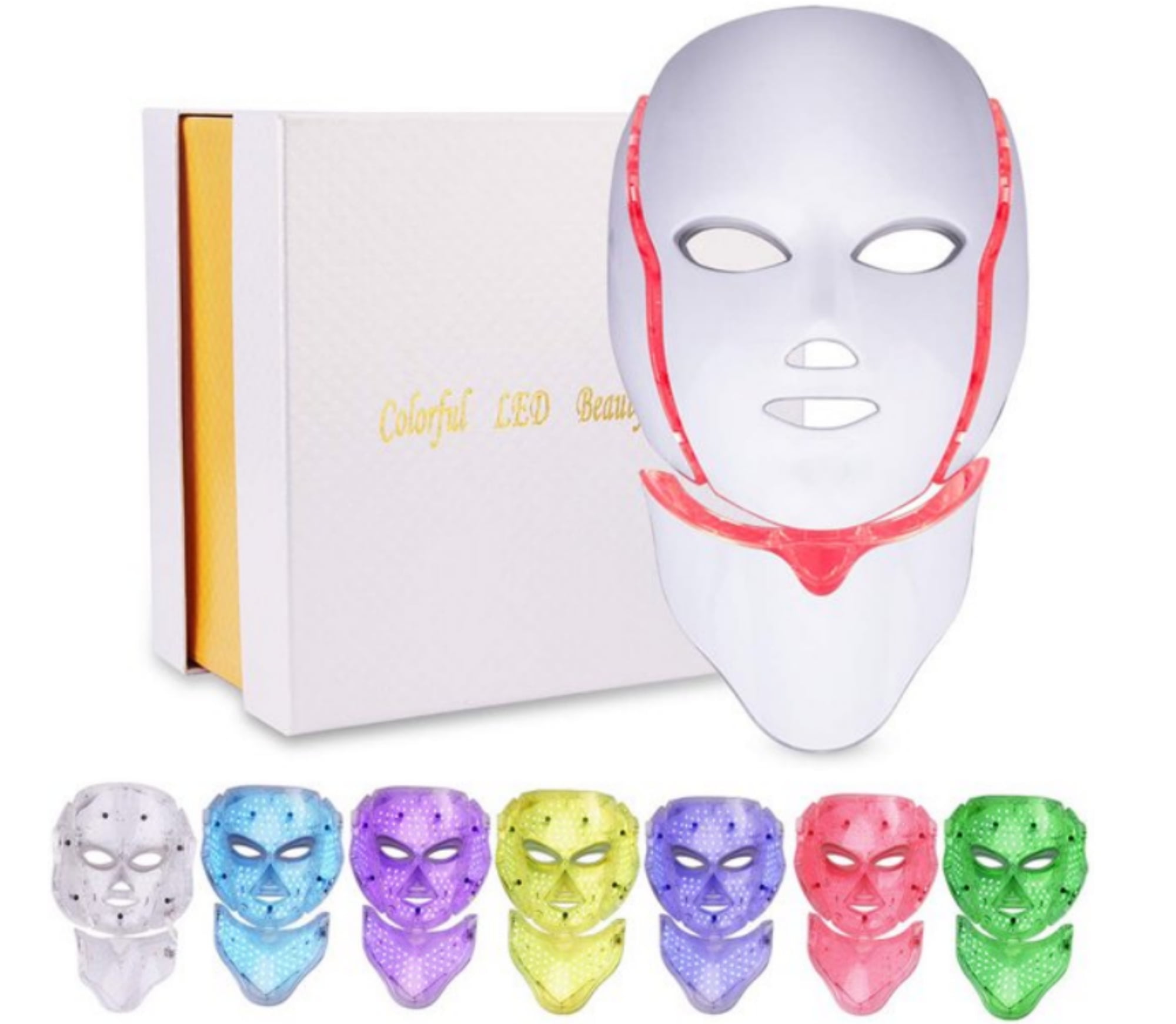 Led Face Mask Light Therapy 7 Color Led Light Therapy Facial