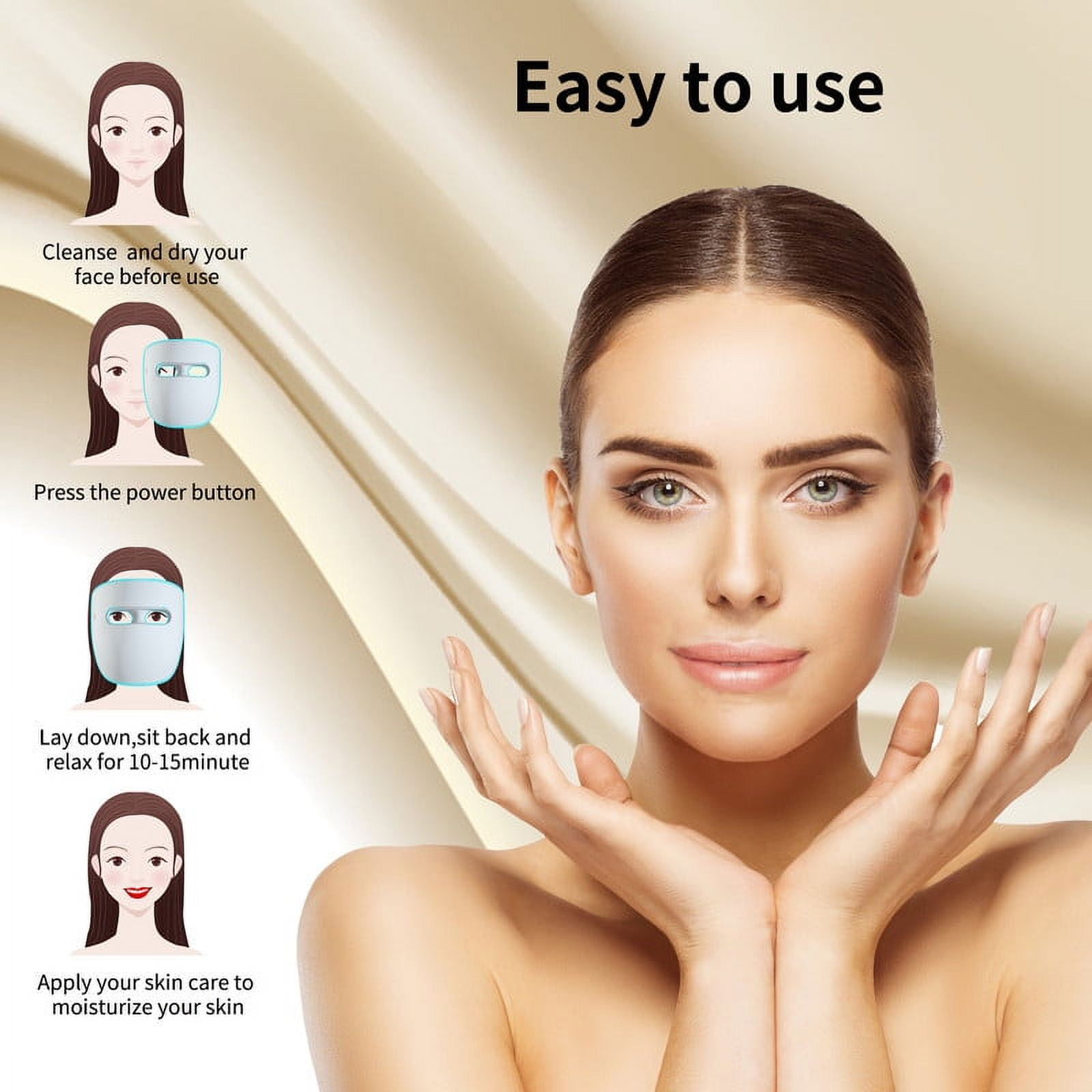 Led Face Mask, Red Light Mask for Face, FSA/HSA Eligible, Infrared, Red