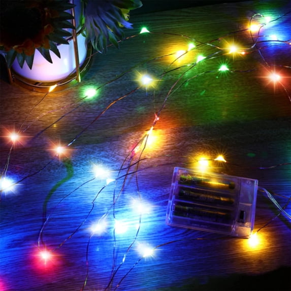 Led Fairy Lights 33ft 100 LED Mini Battery Powered Copper Wire Starry Fairy Lights for Bedroom, Christmas, Parties, Wedding, Centerpiece, Decoration, Multicolor