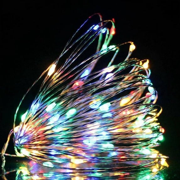 Led Fairy Lights Battery Operated, 32.8ft 100 LED Mini Battery Powered Copper Wire Starry Fairy Lights Decoration for Bedroom, Christmas, Parties, Wedding, Centerpiece Multicolor