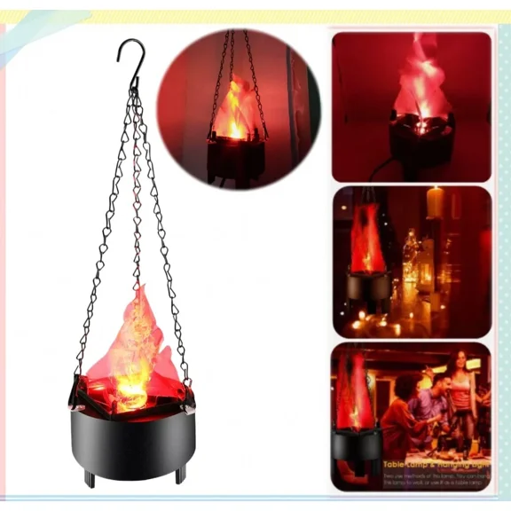 Led Fake Fire Cauldron Flame Light Halloween Prop Artificial 3D Campfire Light