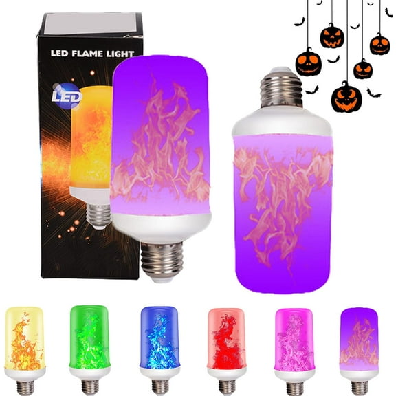 Led Flame Light Bulb, Led Flame Light Bulb with Gravity Sensing Effect, Datactively Light Lamp, Base Outdoor Light Bulbs, 4 Modes Dynamic Torch Lamp, for Halloween Decor, Bar Torch Lamp