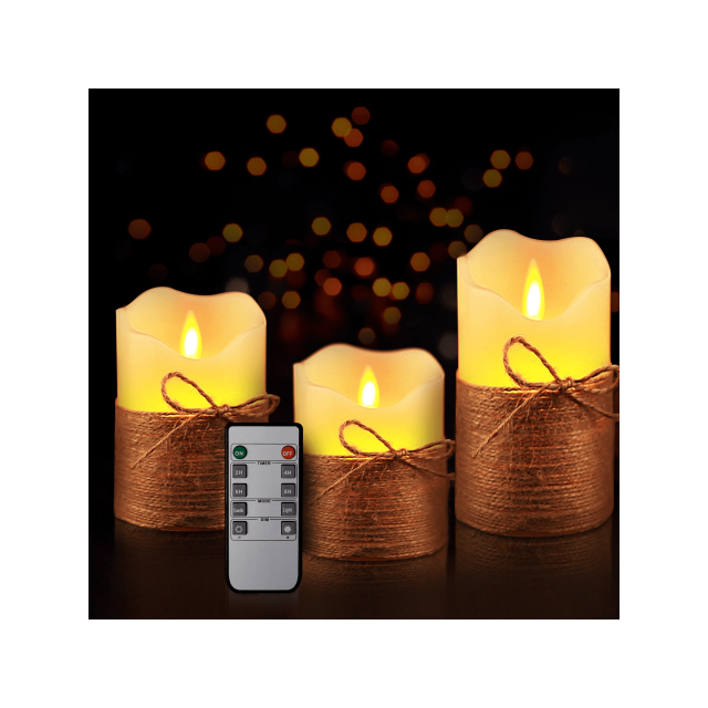 Led Flameless Candles Flickering with Remote Control Timer, 3 Pack LED
