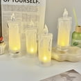 thumbnail image 1 of Led Flameless Transparent Pillar Candles 1Pc, Battery Operated Led Night Light With Realistic Flame Effect, Safe & No Fire Hazard For Holiday Decoration Home Decor & Everyday, 1 of 6