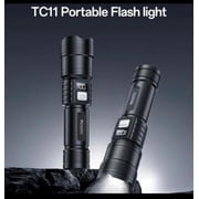 Led Flashlight Battery Level Display Zoomable Focus Light
