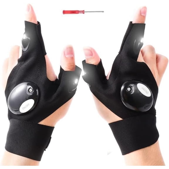 Led Flashlight Gloves for Men,Gifts for Boyfriend Husband Papa Fit for Repairing Night Fishing Running