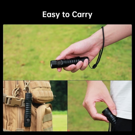 Led Flashlight Rechargeable High Lumen 1200, Small Powerful Flashlight USB C, Super Bright EDC Flashlight IP68 Waterproof, 155Meters Beam Distance, 90 High CRI (5000K)