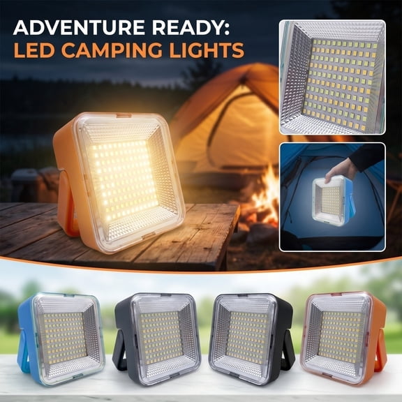 Led Flood Light Outdoor, Rechargeable Camping Light, Portable Led Light, Magnetic Work Light, Bright Orange Solar Powered 4X4X2 Inch Square Handheld 1Pc with Built-In Stand for