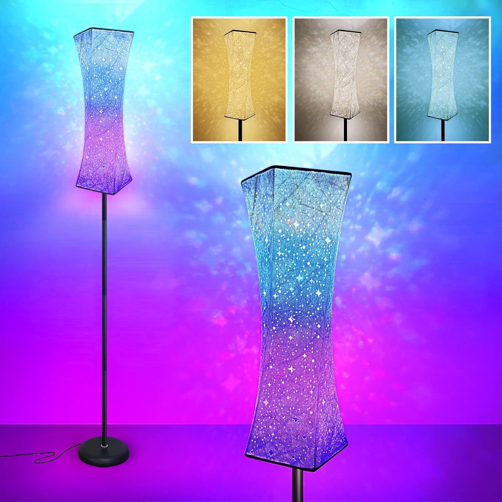 Led Floor Lamps, RGB 62 Inch Corner Floor Lamp Standing Modern Lamp Decor for Living Room Bedroom Game