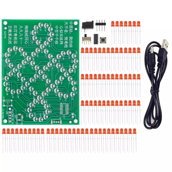 Led Flowing Light Chinese Knot DIY Electronic Kit Fun Welding Kit 5V Soldering Practice School Teaching Circuit Board