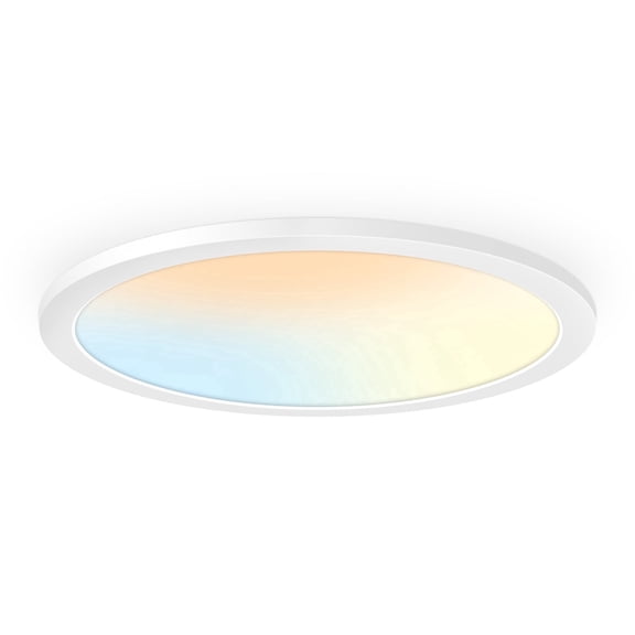Led Flush Mount Ceiling Light, 24 Inch kitchen light fixtures,5 Color Temperatures Adjustable(2700K/3000K/3500K/4000K/5000K), 3360LM Round 0.94 Inch Thickness